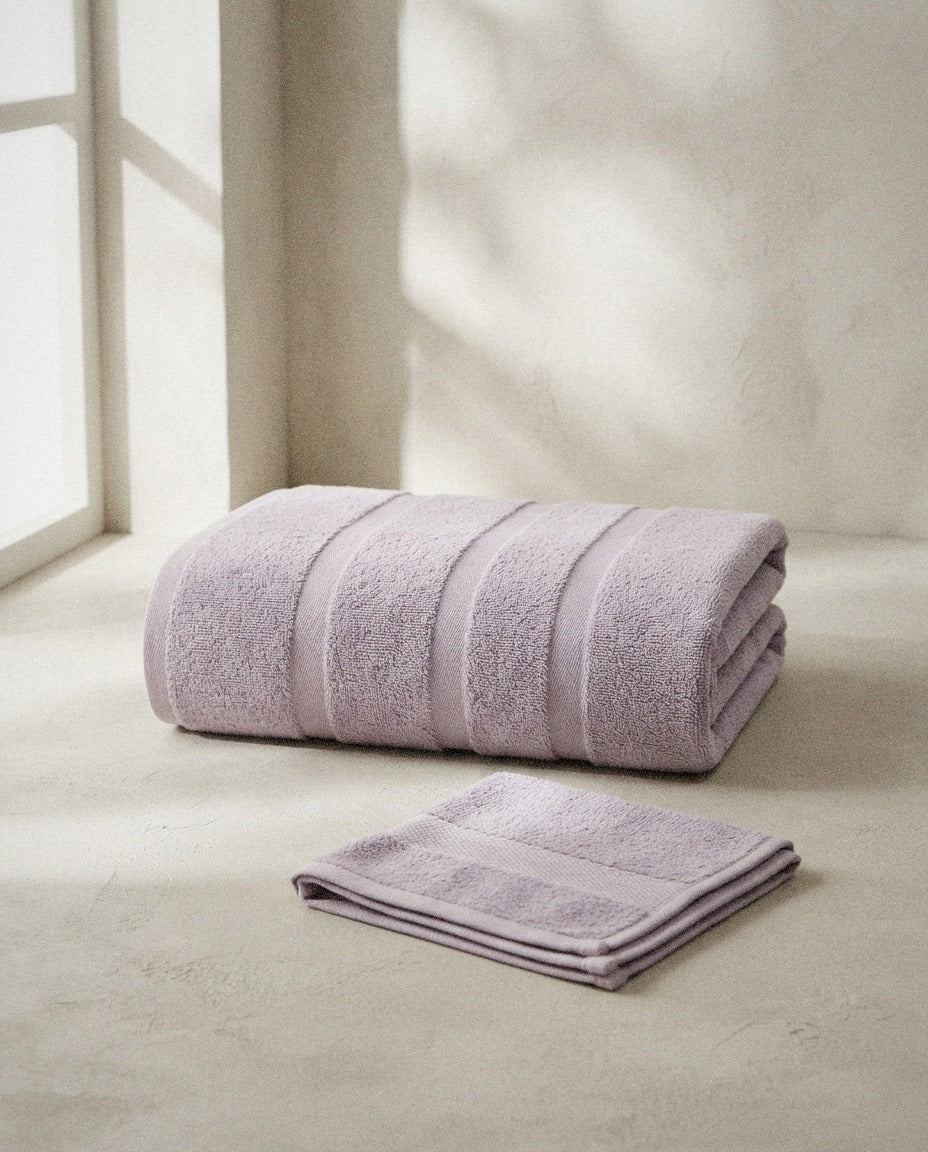 Australian Cotton Towels styled in a bright organic modern bathroom