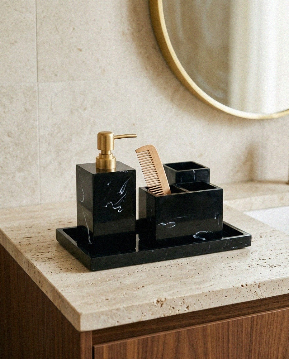 Minimalist Ceramic Bath Set - styled photo 1