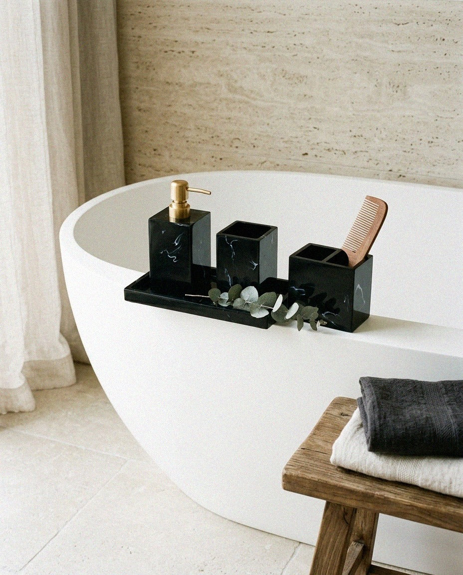 Minimalist Ceramic Bath Set - styled photo 2