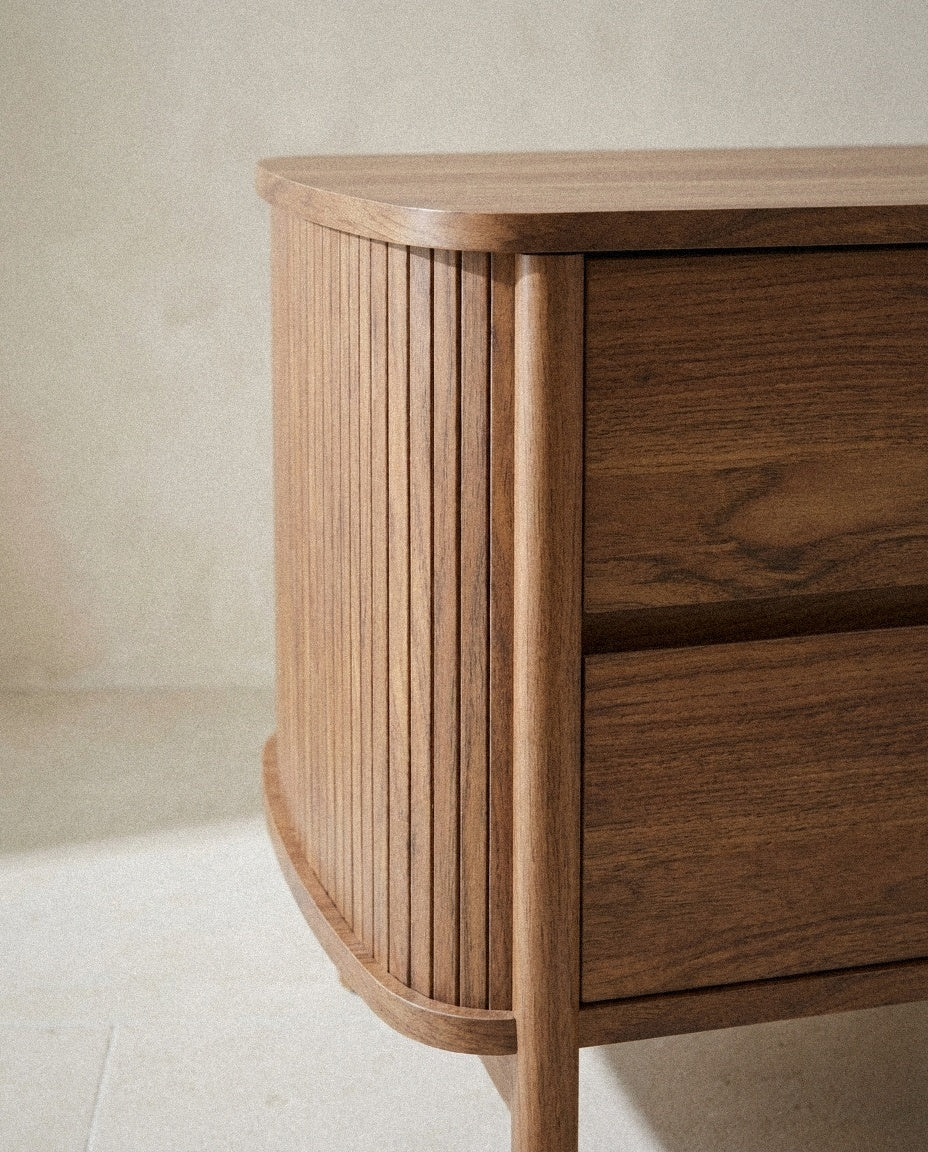 Close-up of Cadence 2-Drawer Nightstand showing material and construction