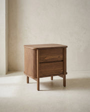 Cadence 2-Drawer Nightstand in a light organic modern interior