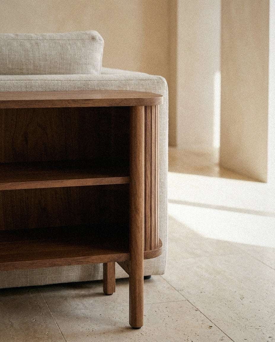 Close-up of Cadence Open Nightstand showing material and construction