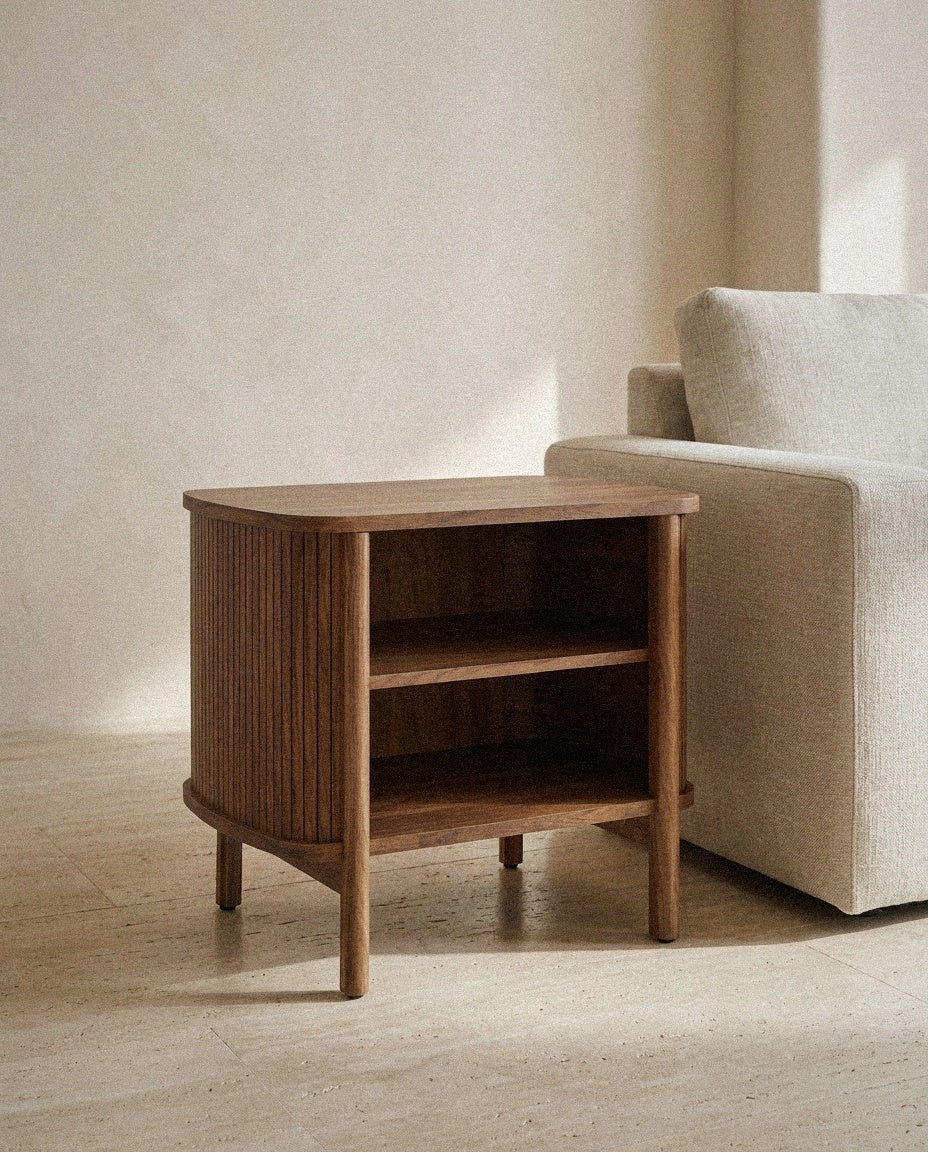 Cadence Open Nightstand in a light organic modern interior