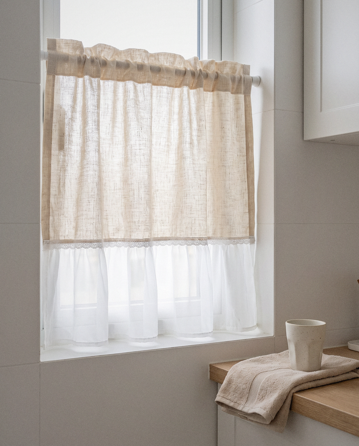 Ruffled Floral Cafe Curtains - Curora Home