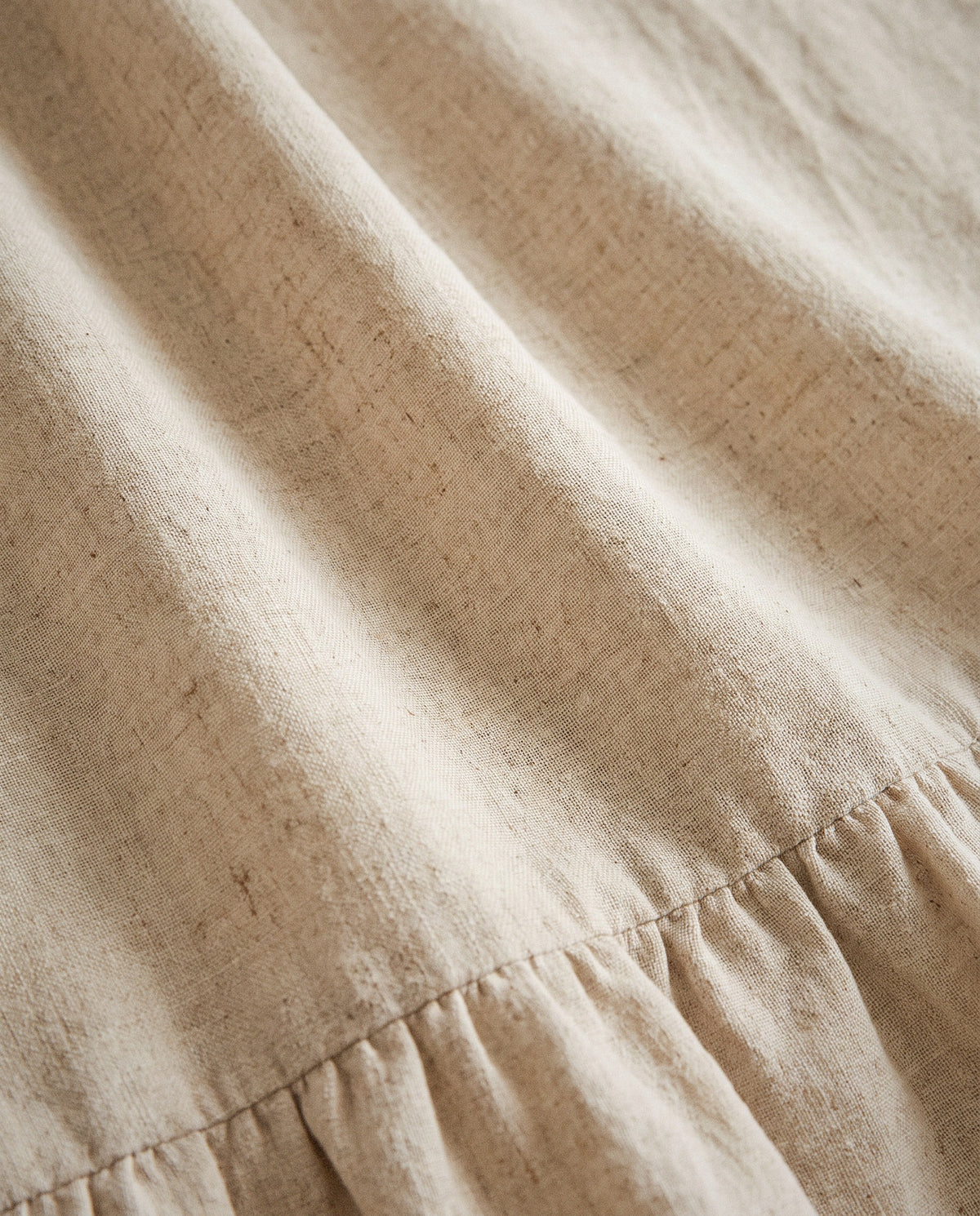 Ruffled Cotton Linen Tablecloth - Curora Home