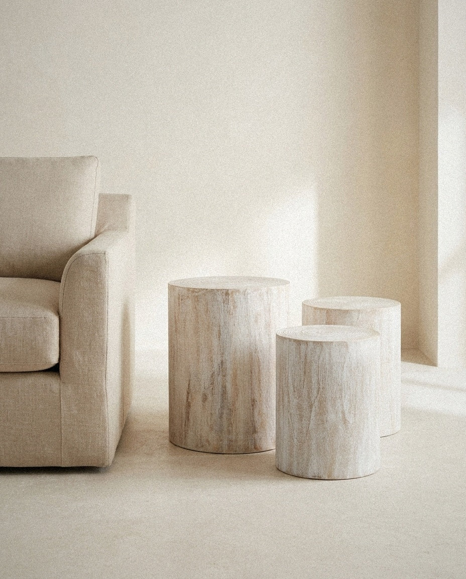 Cylinder Nesting Tables (Set of 3) – White