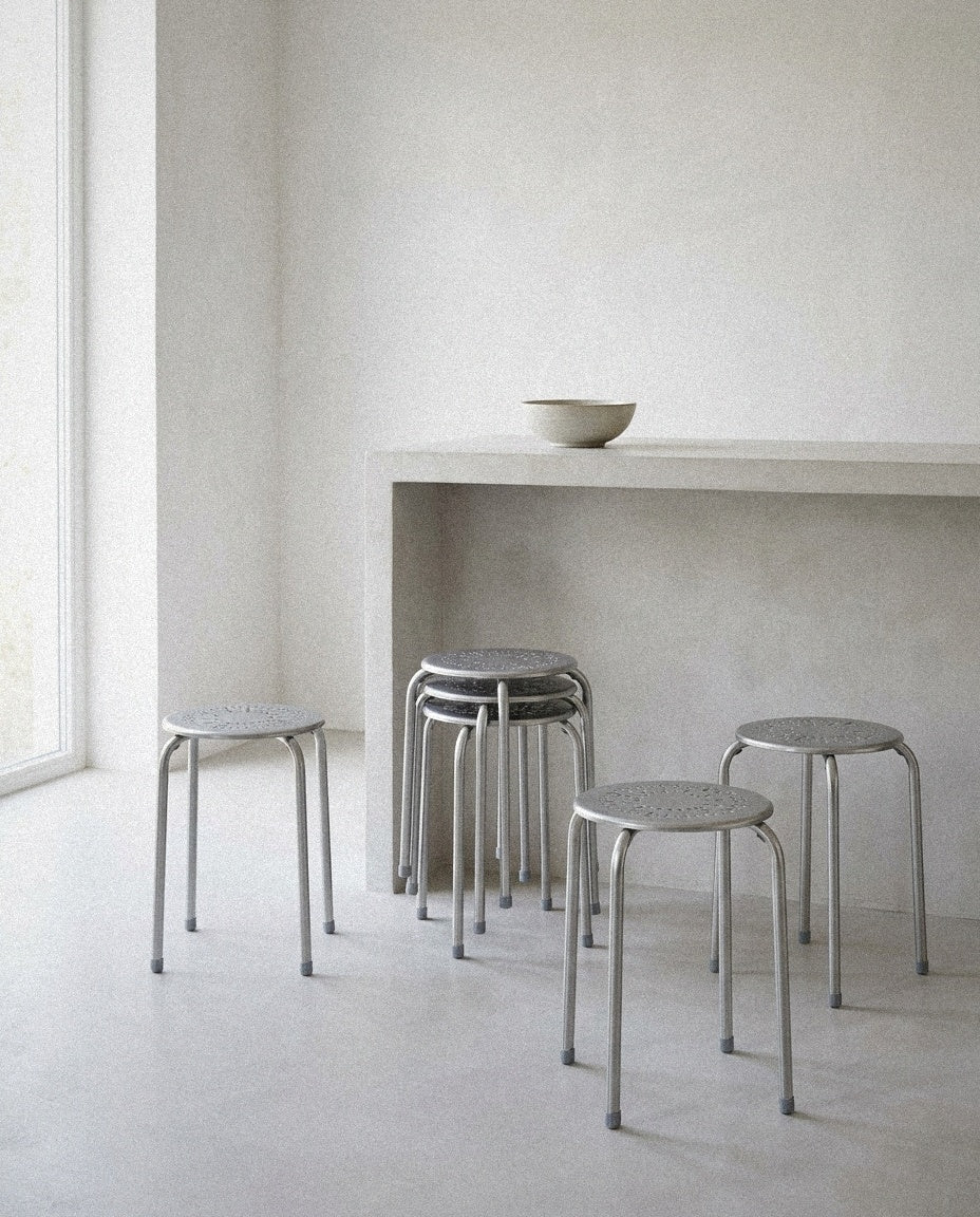 Daisy Stackable Stool Set – 6 Piece styled in a minimal, sunlit room