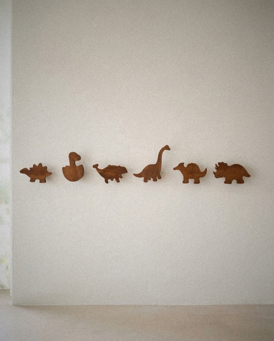 Dino Hooks for Kids in a light organic modern interior