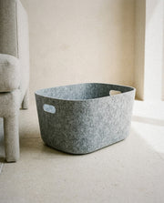 Eco Felt Bin in a light organic modern interior