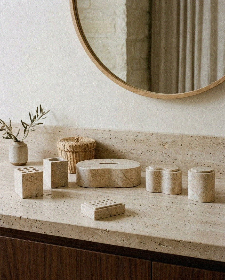Veined Marble Bath Set - styled photo 1