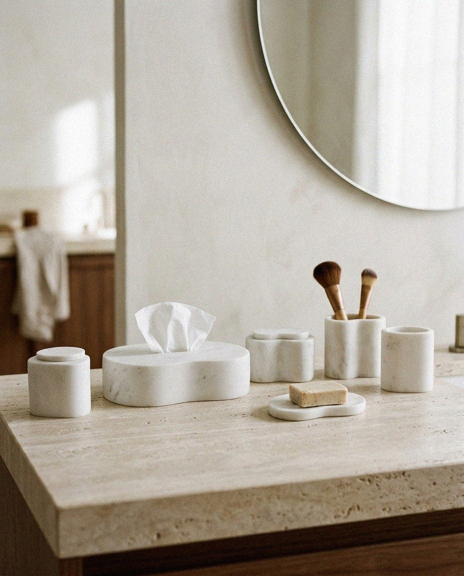 Natural Marble Bath Set - styled photo 1
