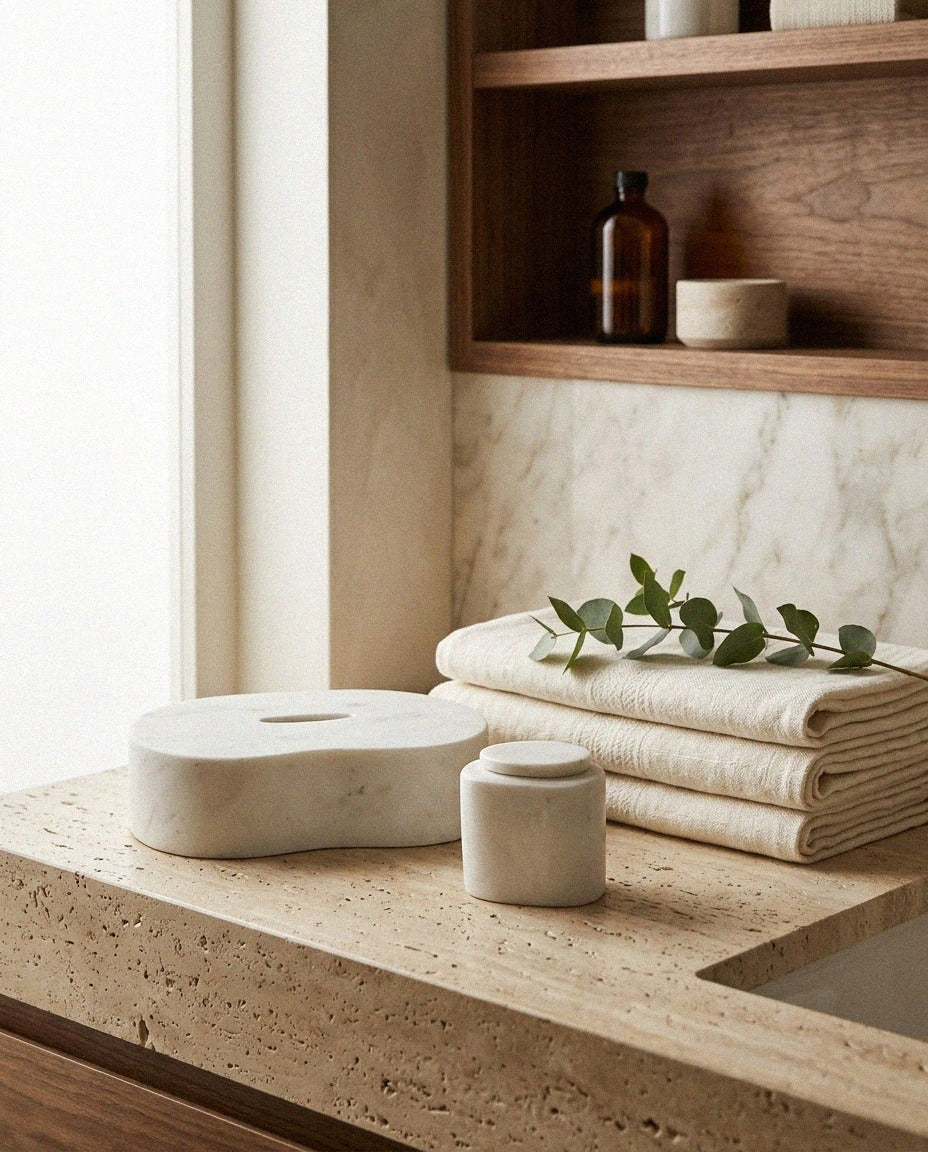 Natural Marble Bath Set - styled photo 2