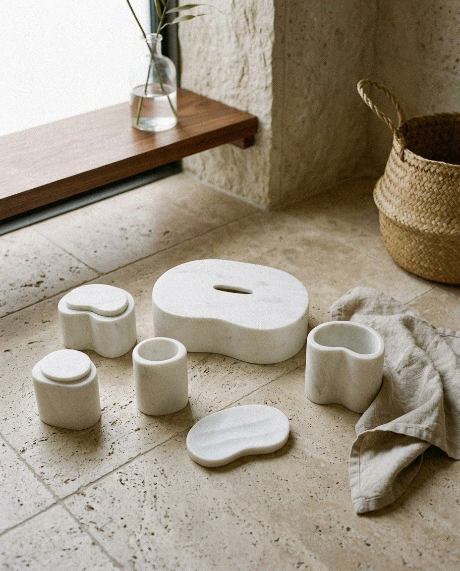 Natural Marble Bath Set - styled photo 4