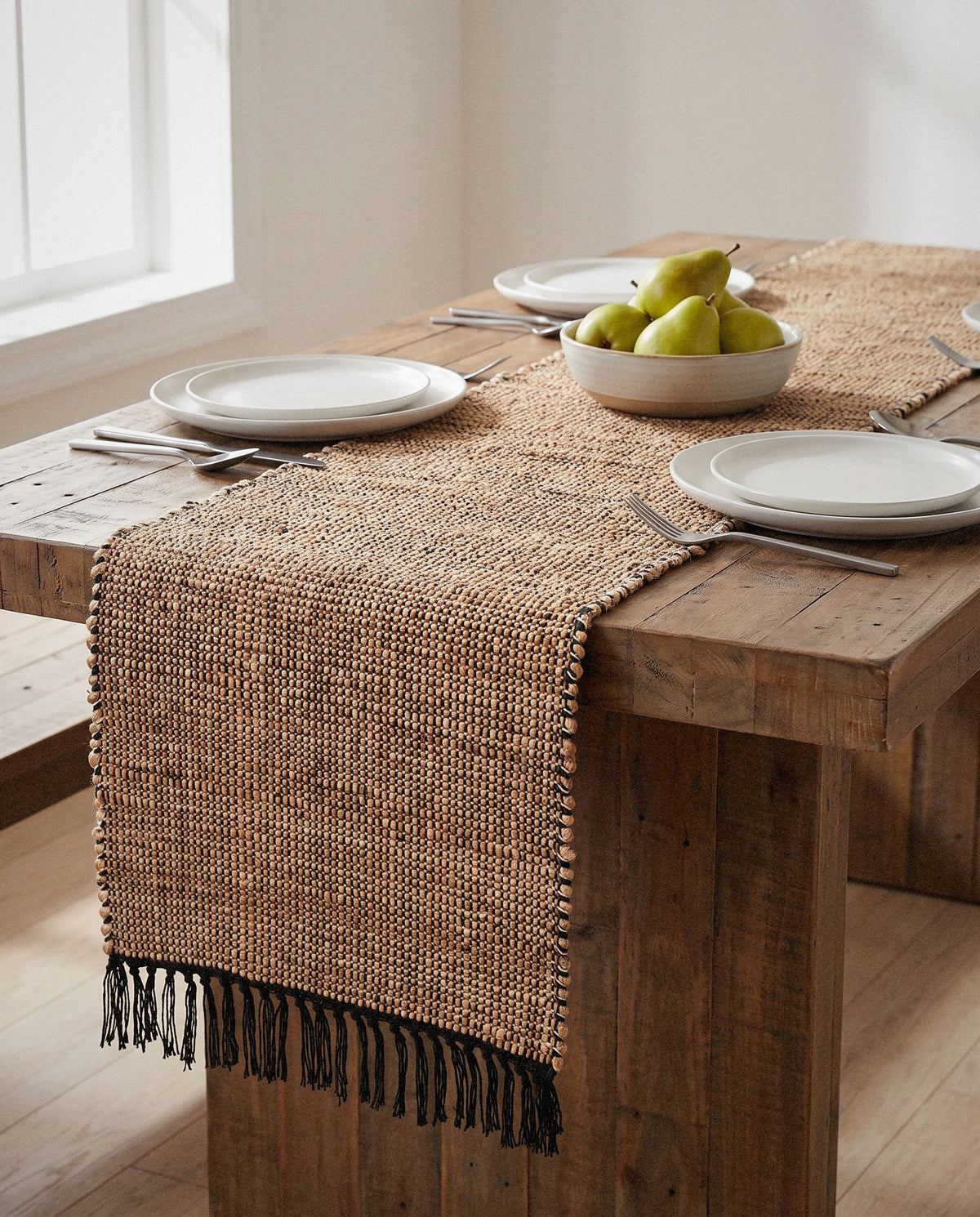 Natural Jute Woven Table Runner - Curora Home