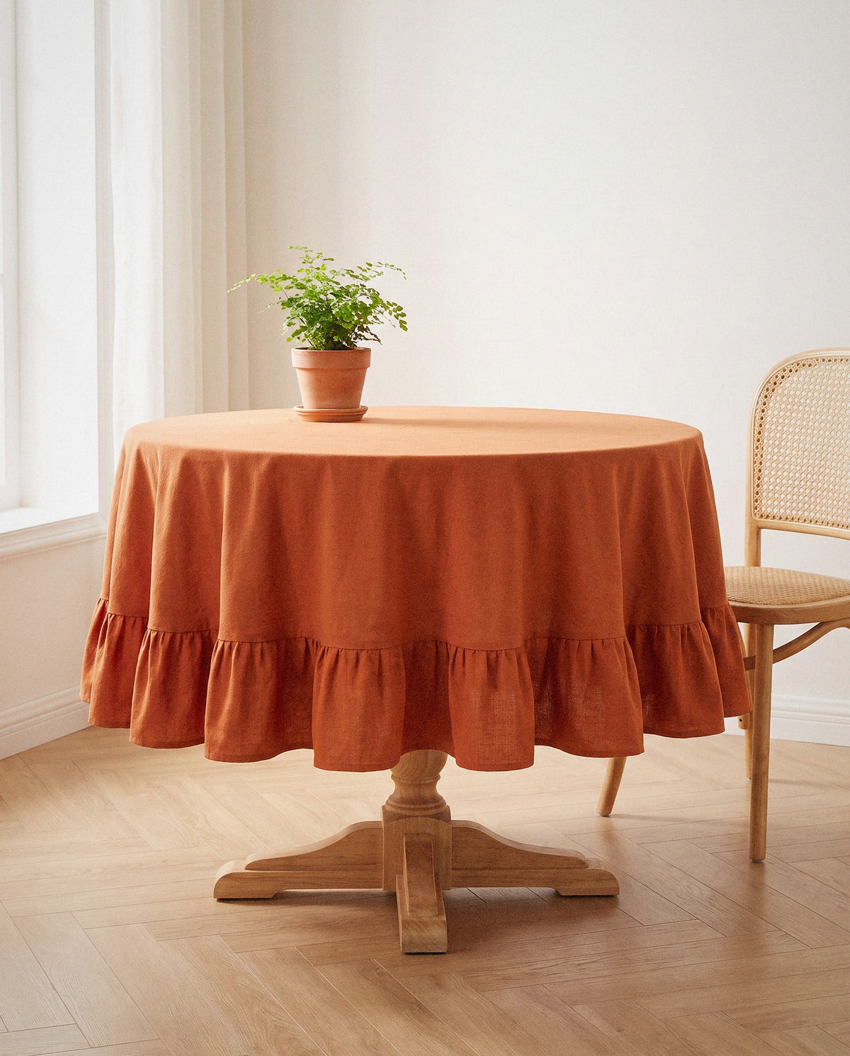 French Ruffle Round Tablecloth - Curora Home