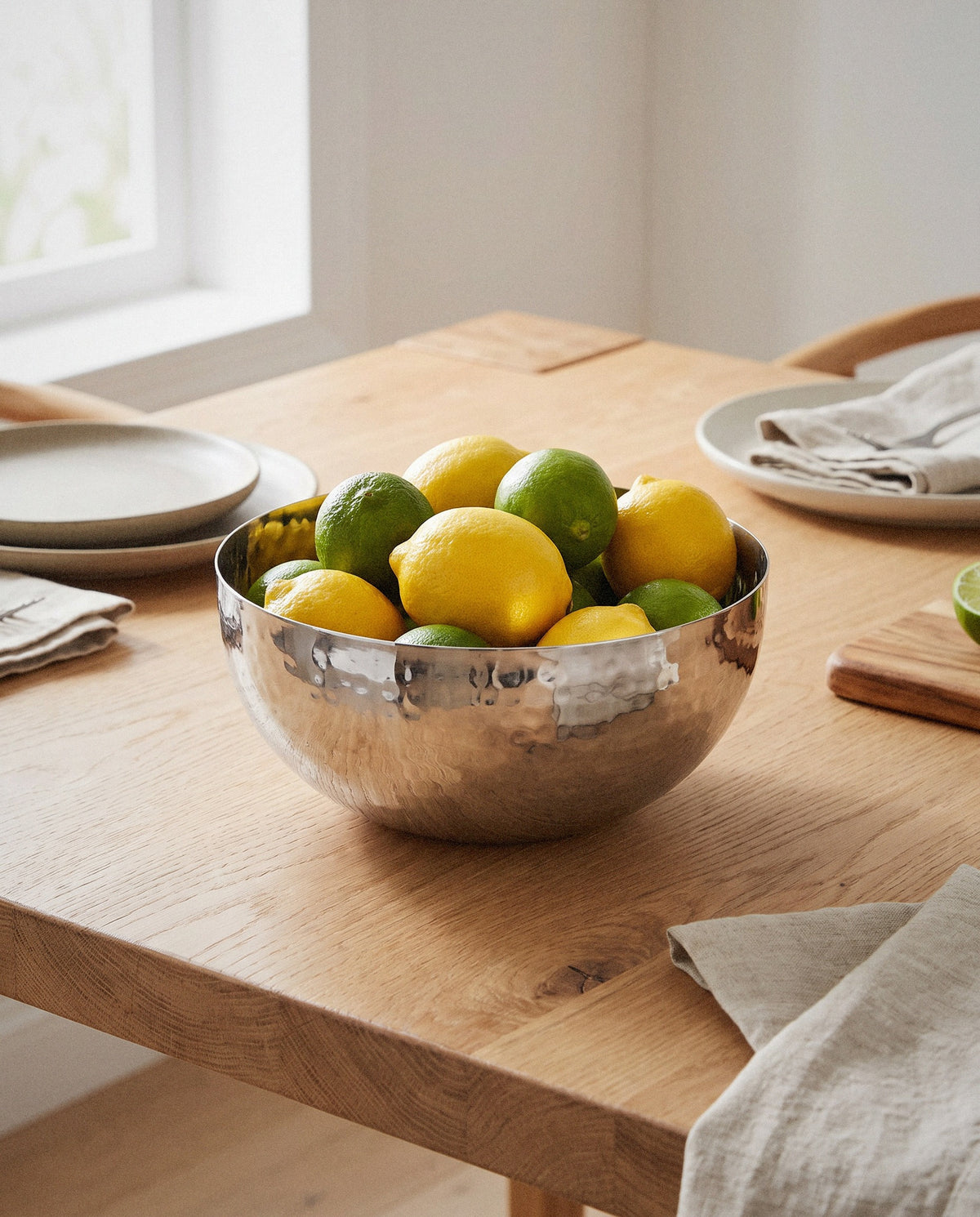 Polished Steel Fruit Bowl, 8 Inch - Curora Home