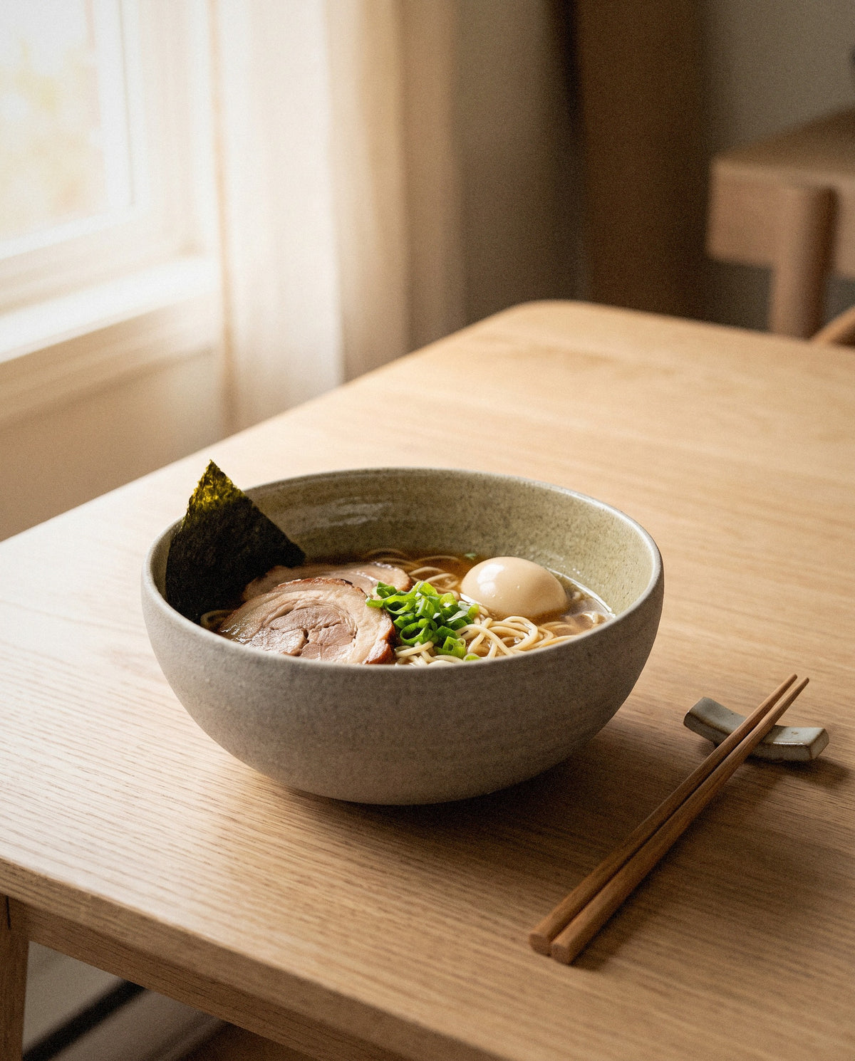 'Concrete' Stoneware Ramen Bowl - Curora Home