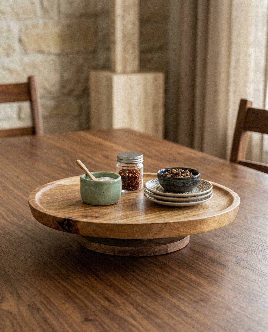 Mango Wood Lazy Susan - styled photo 1