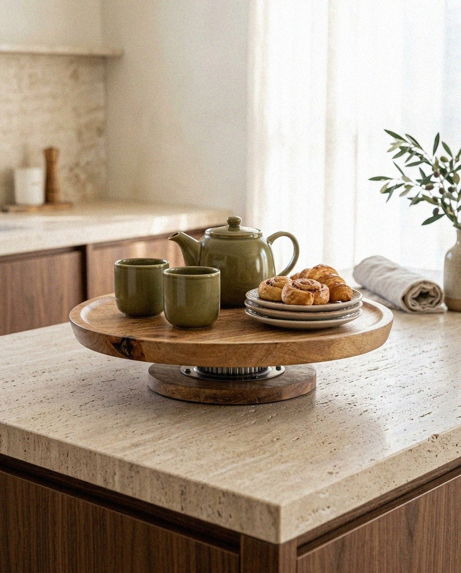 Mango Wood Lazy Susan - styled photo 2