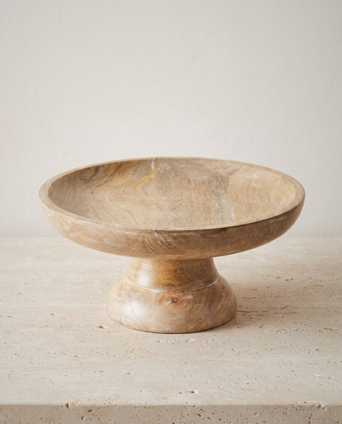 Mango Wood Pedestal Bowl - Curora Home