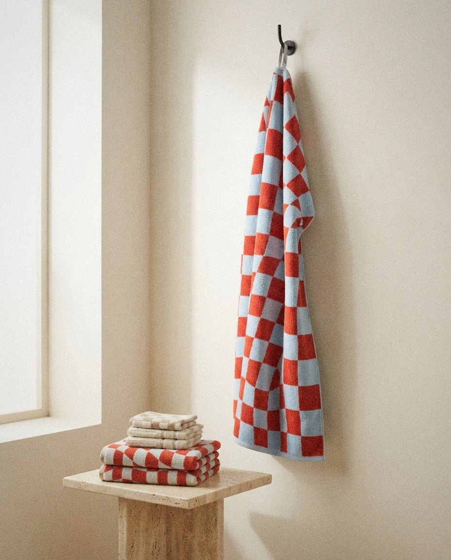 Pietra Australian Cotton Towels detail in a warm minimalist bathroom