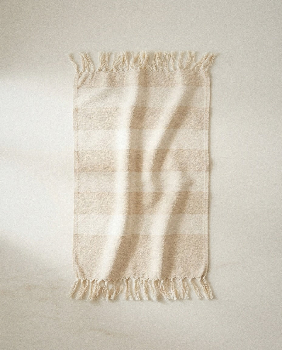 Pure Cotton Hand Towel styled in a bright organic modern bathroom