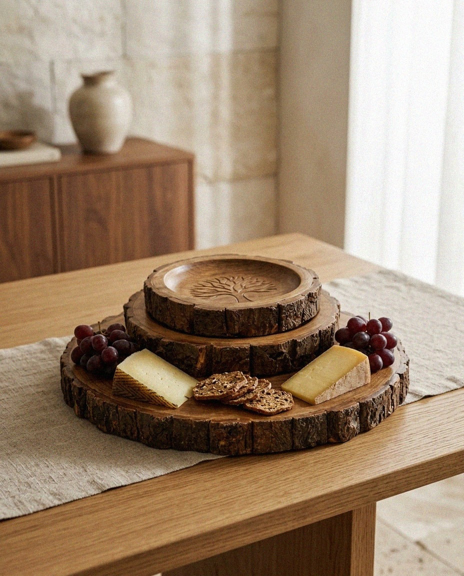 Mango Wood Platter Set - 3 Piece - styled photo 2