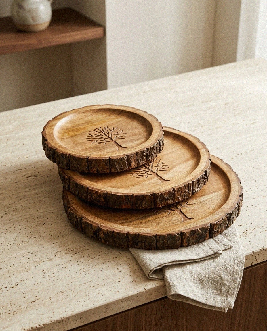 Mango Wood Platter Set - 3 Piece - styled photo 3