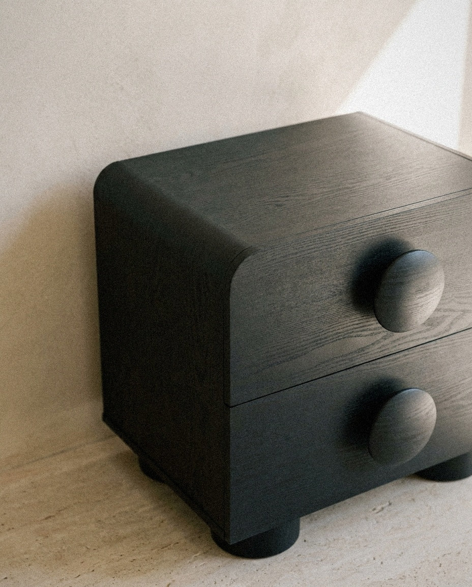 Close-up of Sonnet 2-Drawer Nightstand showing material and construction