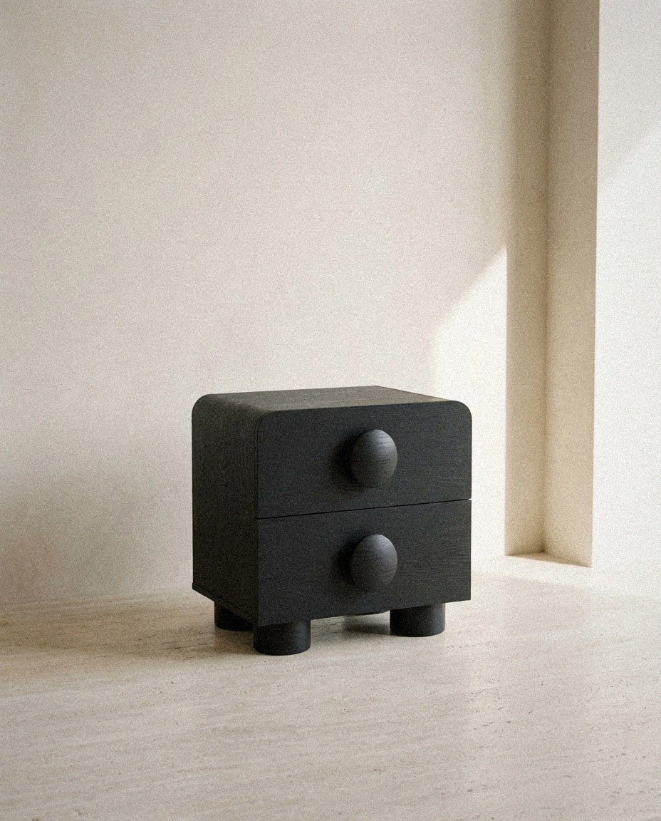Sonnet 2-Drawer Nightstand in a light organic modern interior