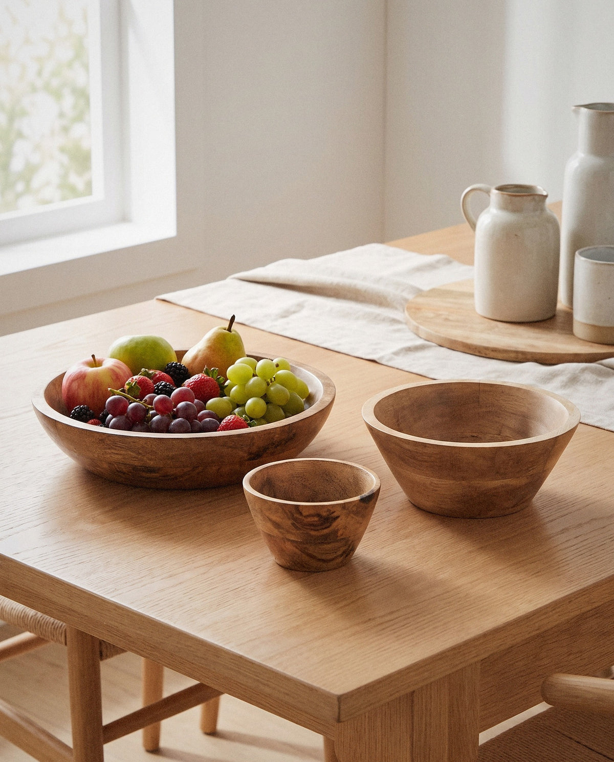 Tondra Acacia Bowls, Set of 3 - Curora Home