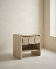 Toscana 1-Drawer Nightstand in a light organic modern interior