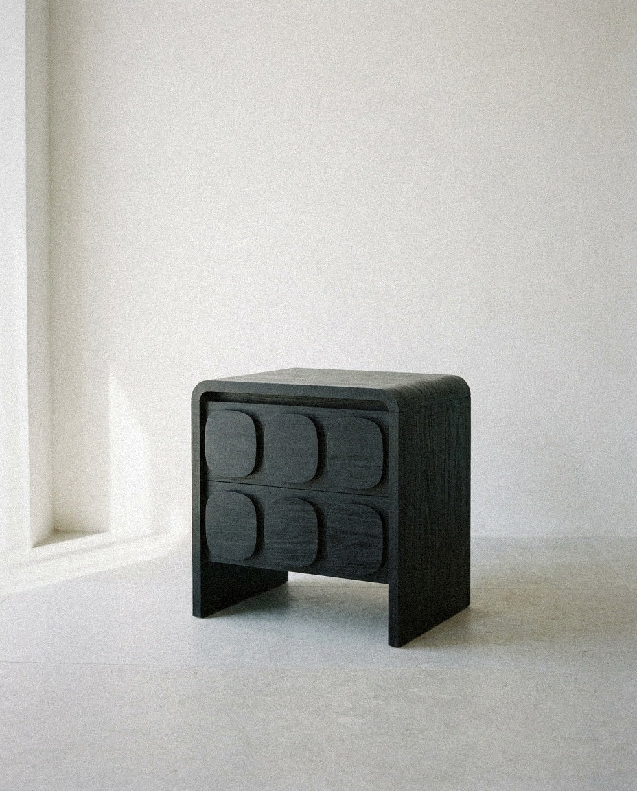 Toscana 2-Drawer Nightstand – Black