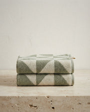 Umbra Cotton Bath Towels styled in a bright organic modern bathroom