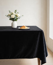 Veluxe Black Velvet Tablecloth - Curora Home