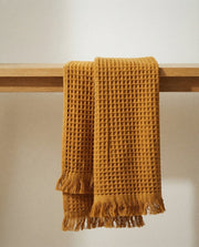Waffle Hand Towel styled in a bright organic modern bathroom