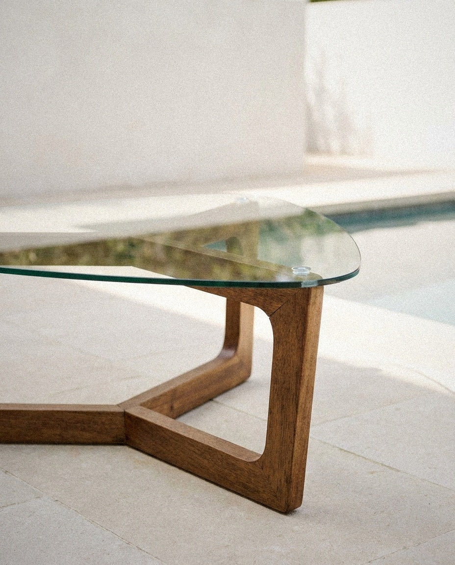 Close-up of Walker Coffee Table, Brown showing material and construction