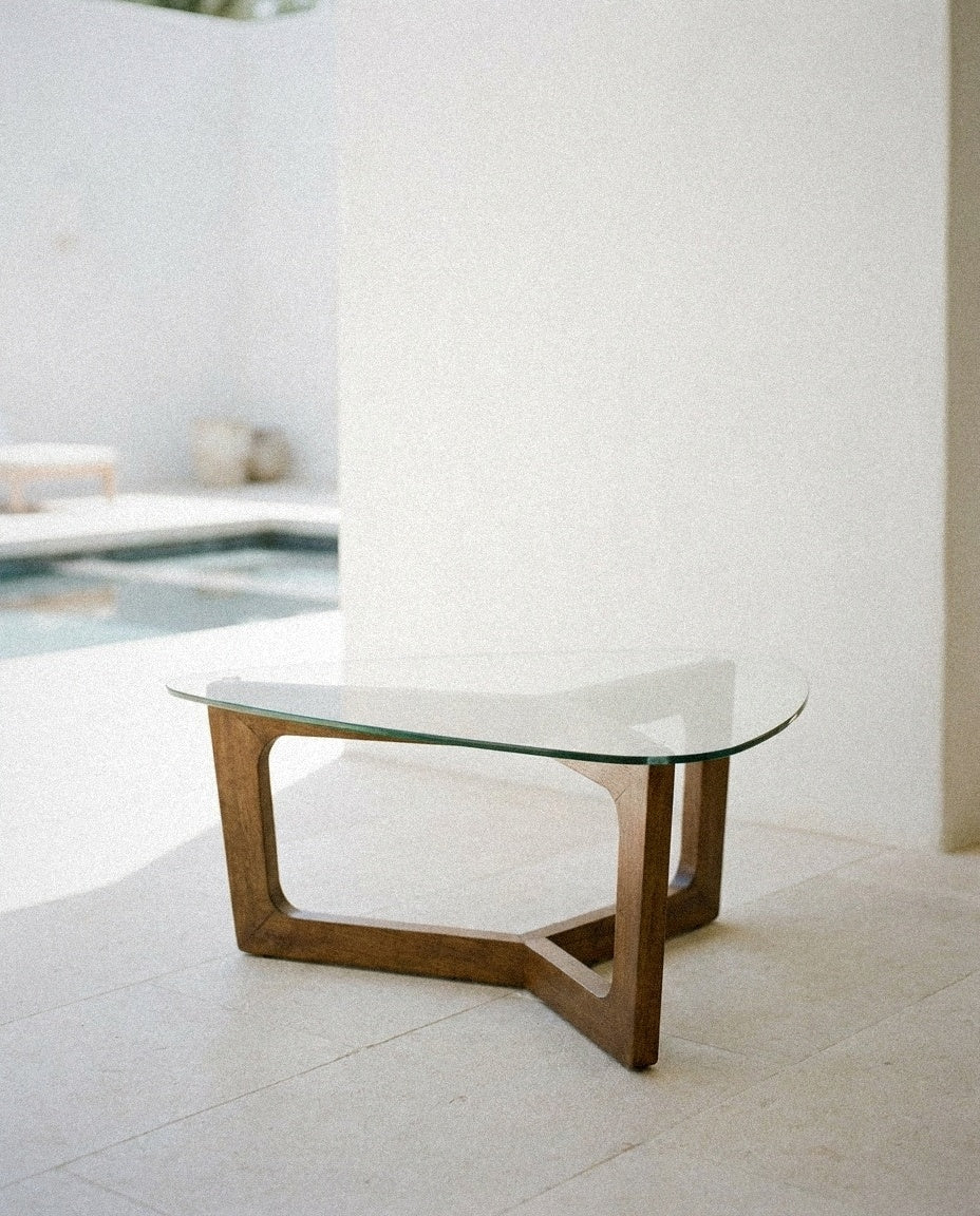 Walker Coffee Table, Brown in a light organic modern interior