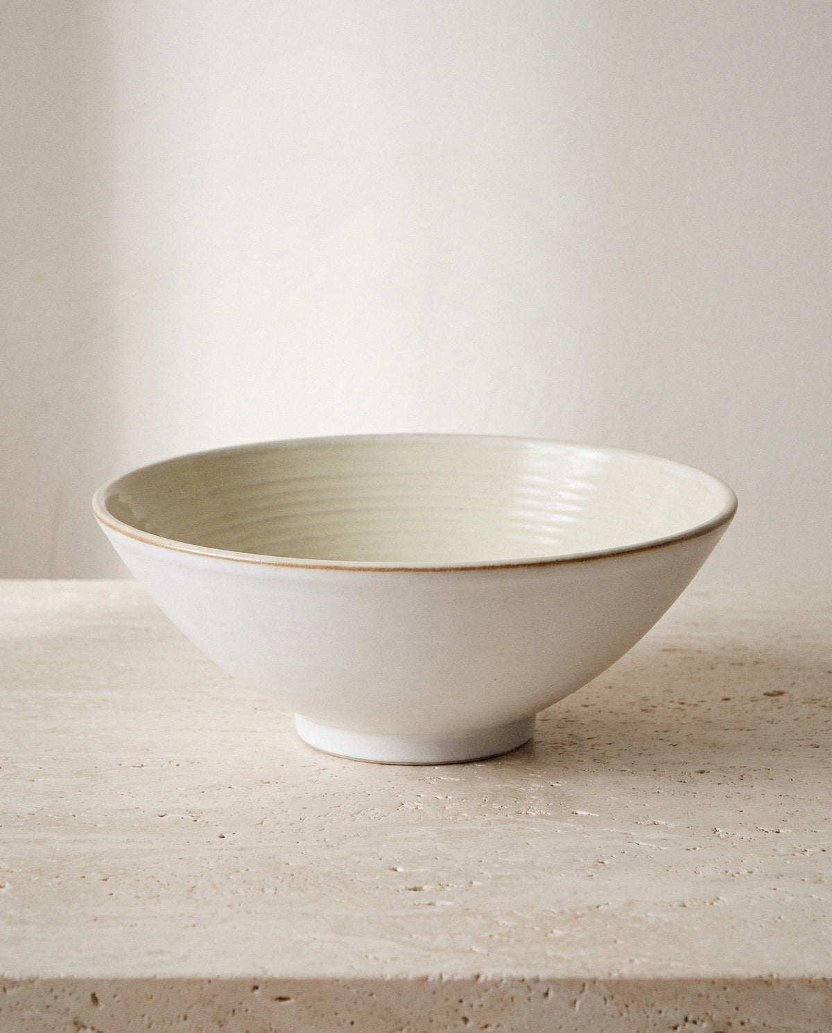 White Matte Stoneware Bowl - Curora Home