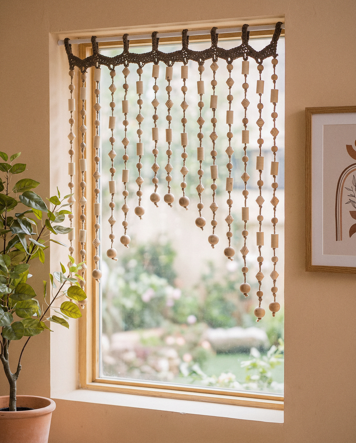 Wood Beaded Door Curtain - Curora Home