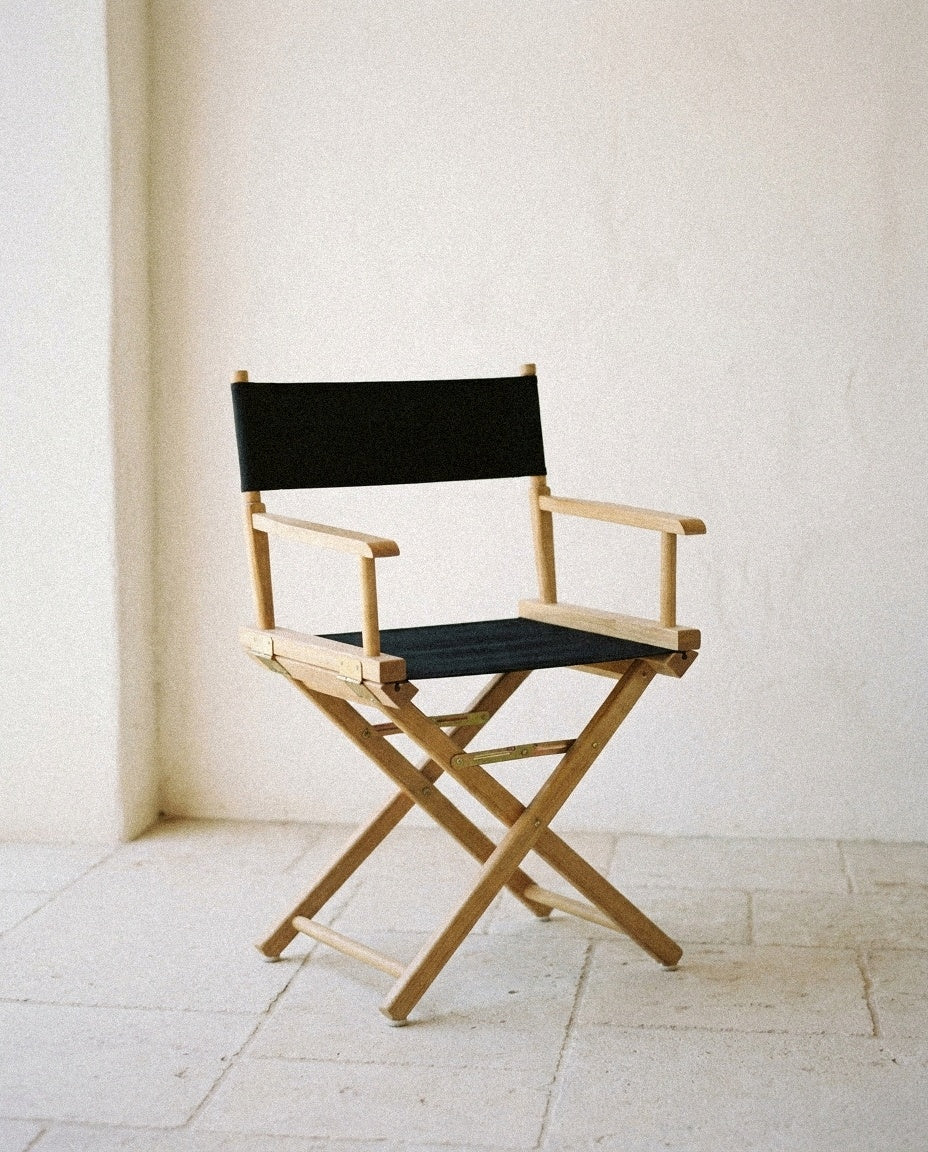 Wooden Director's Chair in a light organic modern interior