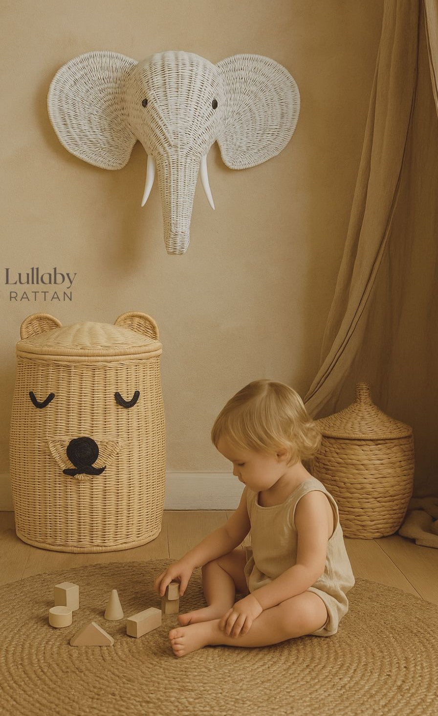 Rattan Bear Hamper