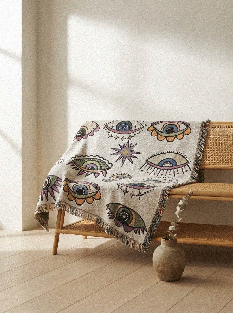 Evil Eye Cotton Throw Blanket - evil-eye