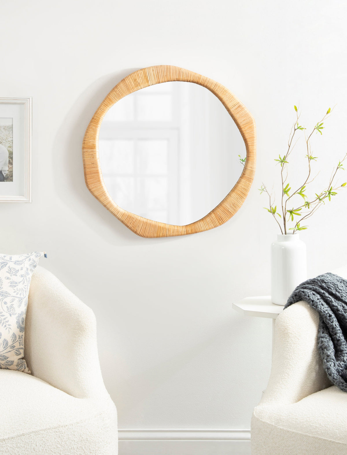 Rahfy Rattan Round Wall Mirror
