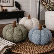 Plush Bouclé Pumpkin Pillow