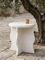 Fossil Limestone End Table