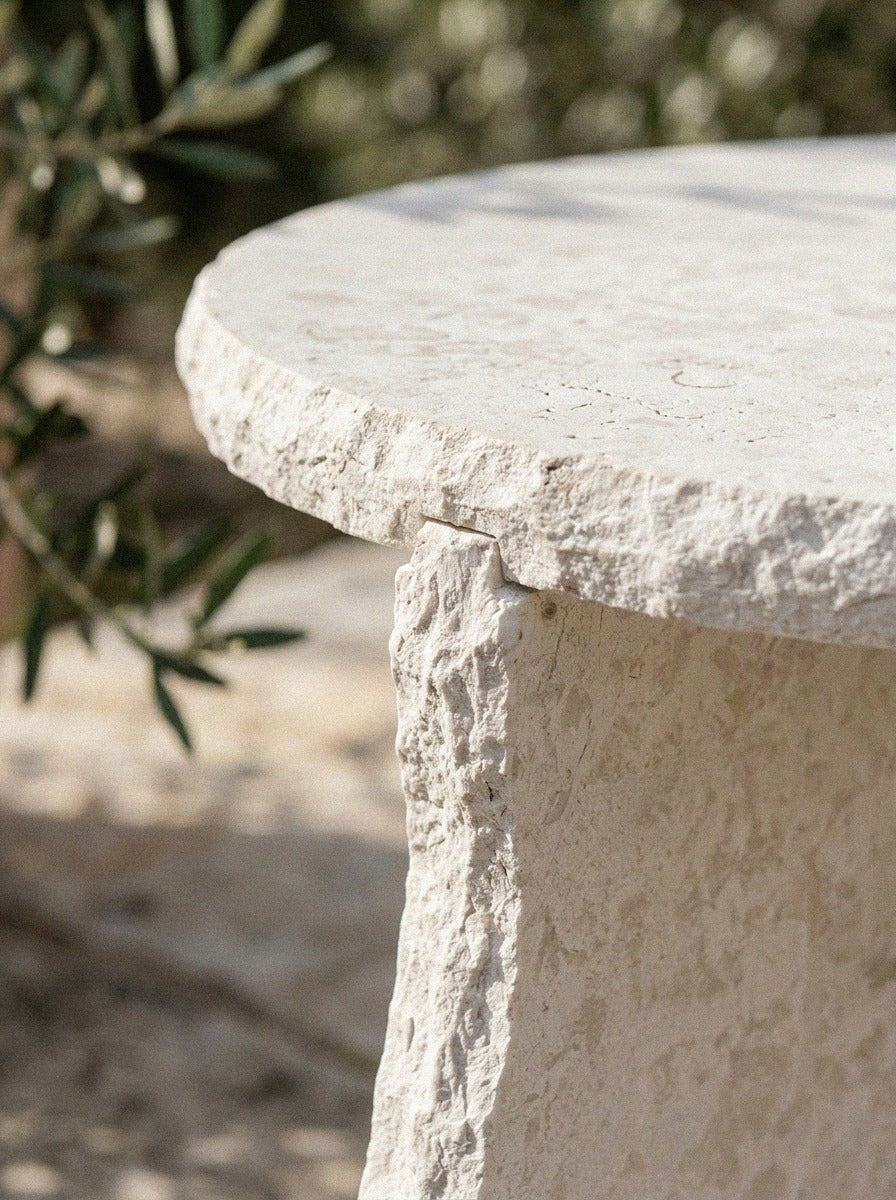 Fossil Limestone End Table