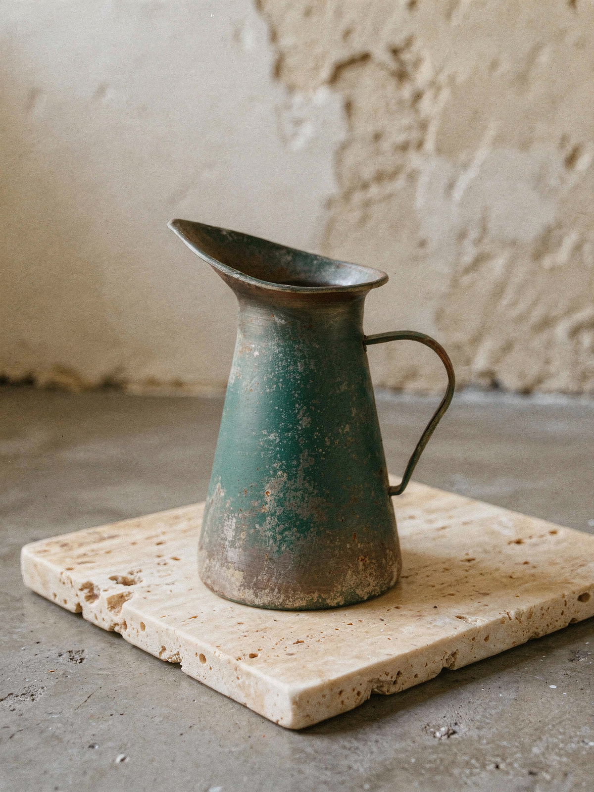 Distressed Green Garden Pitcher
