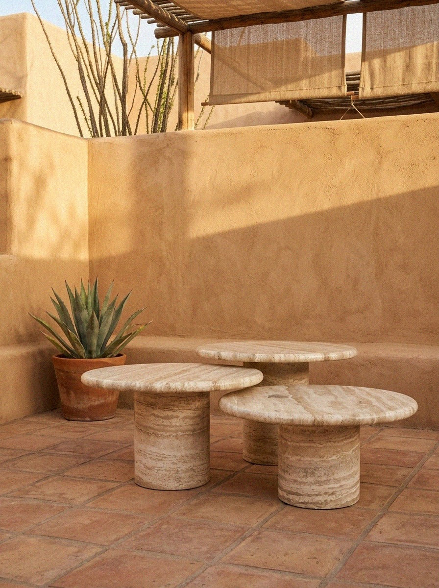 Valencia Travertine Coffee Table Set