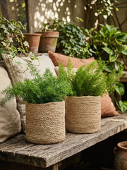 Woven Jute Planter Baskets, Set of 2